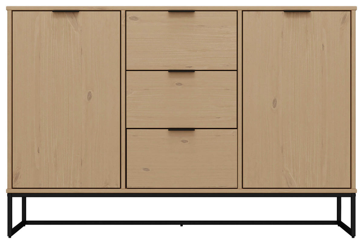 SIDEBOARD  in 150/80/45 cm  - Eichefarben/Schwarz, Design, Holz/Metall (150/80/45cm) - Livetastic