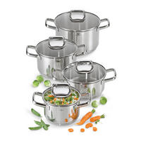 KOCHTOPFSET PISA  - Silberfarben, Basics, Glas/Metall - KÜCHENPROFI