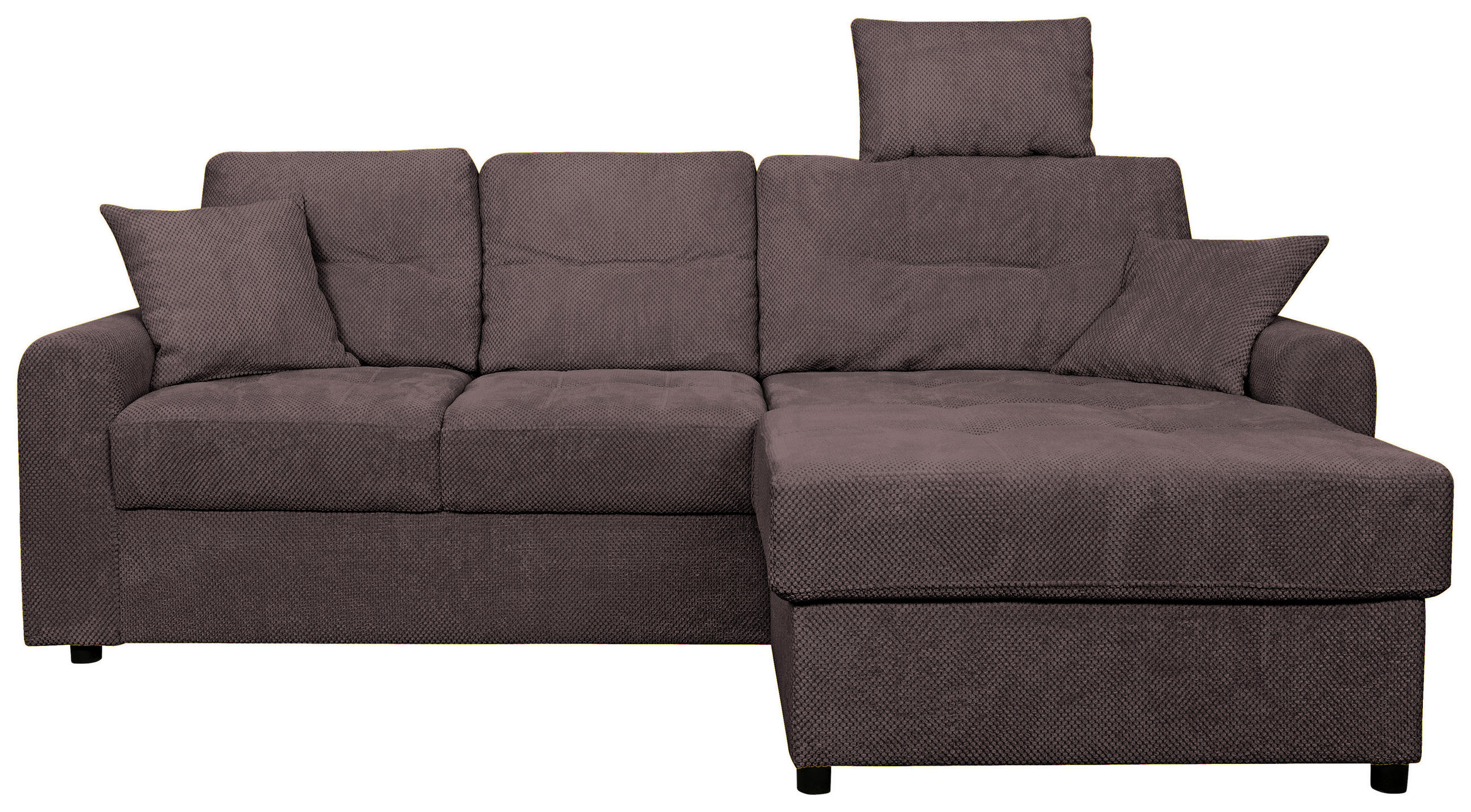 ECKSOFA Braun Chenille  - Schwarz/Braun, KONVENTIONELL, Kunststoff/Textil (232/153cm) - Carryhome
