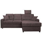 ECKSOFA Braun Chenille  - Schwarz/Braun, KONVENTIONELL, Kunststoff/Textil (232/153cm) - Carryhome