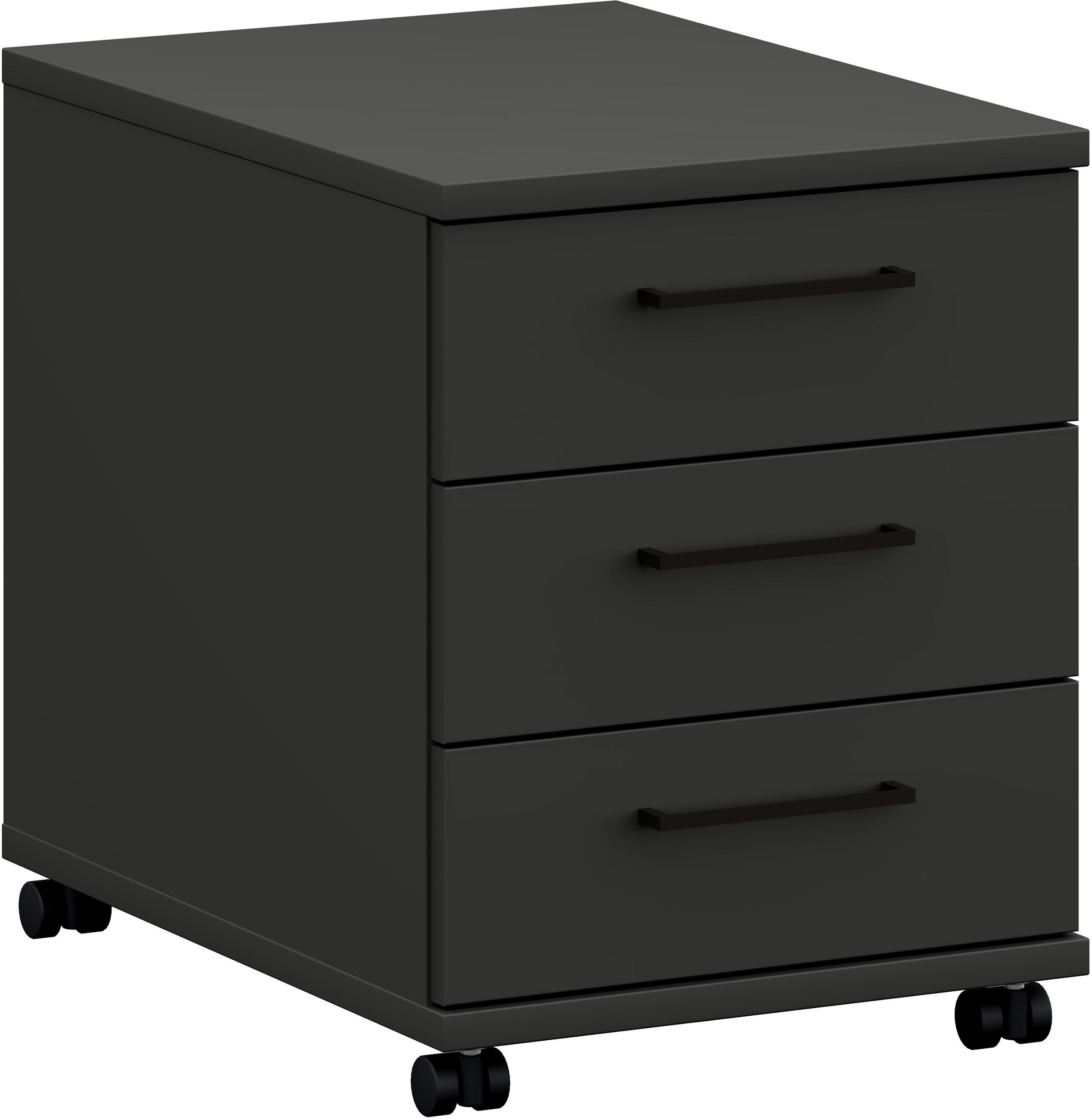 ROLLCONTAINER Graphitfarben  - Anthrazit/Graphitfarben, Design, Holzwerkstoff/Metall (42,6/54,3/60cm) - Cantus