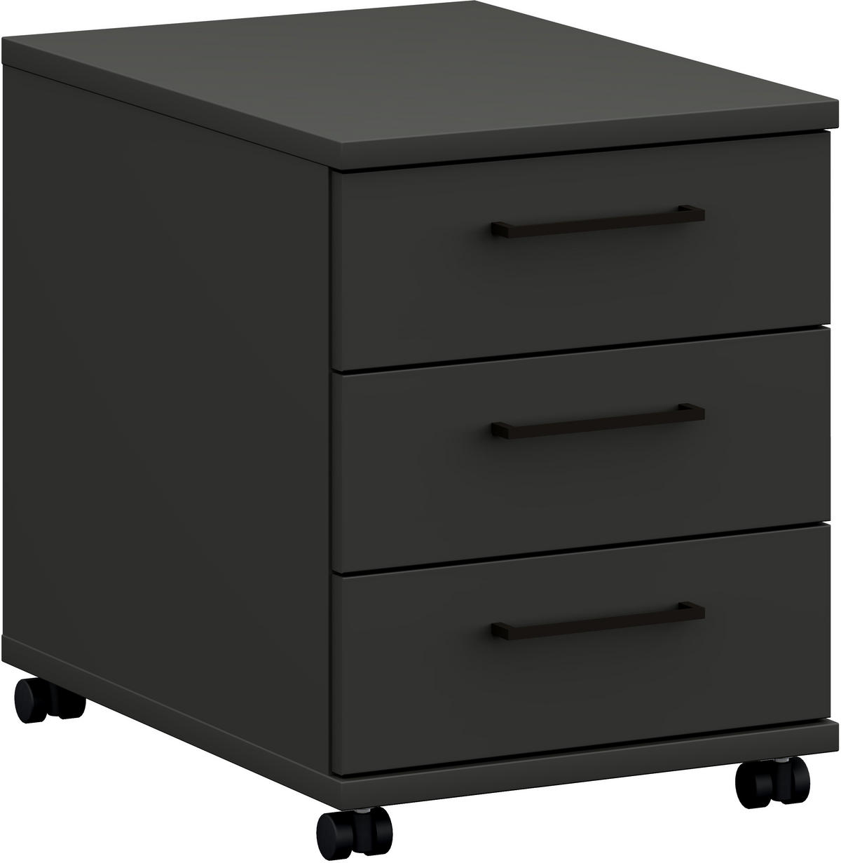 ROLLCONTAINER 42,6/54,3/60 cm  - Anthrazit/Graphitfarben, Design, Holzwerkstoff/Metall (42,6/54,3/60cm) - Cantus