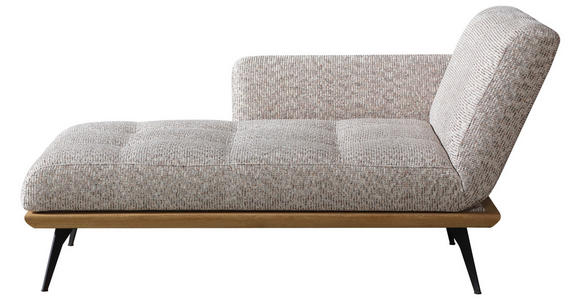 RÉCAMIERE  in Flachgewebe Beigebraun  - Beigebraun/Schwarz, Design, Holz/Textil (180/85/106cm) - Dieter Knoll