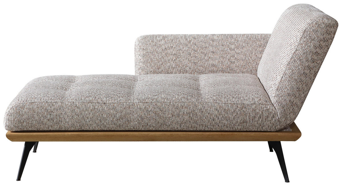 RÉCAMIERE  in Flachgewebe Beigebraun  - Beigebraun/Schwarz, Design, Holz/Textil (180/85/106cm) - Dieter Knoll