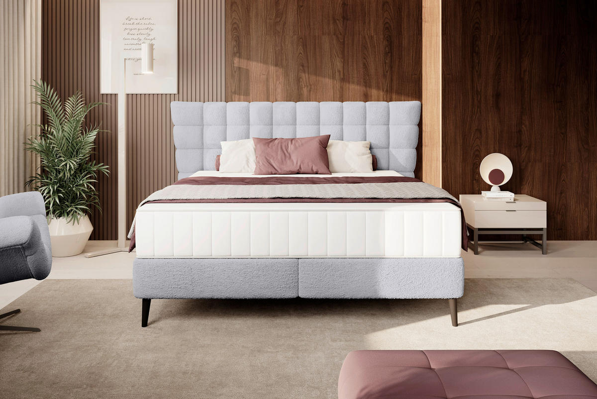 BOXSPRINGBETT 160/200 cm  in Grau  - Schwarz/Grau, Design, Holz/Holzwerkstoff (160/200cm) - Esposa
