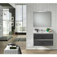 KUPAONICA  tamno siva  - bijela/tamno siva, staklo/drvni materijal (80/51/45cm) - Italstyle