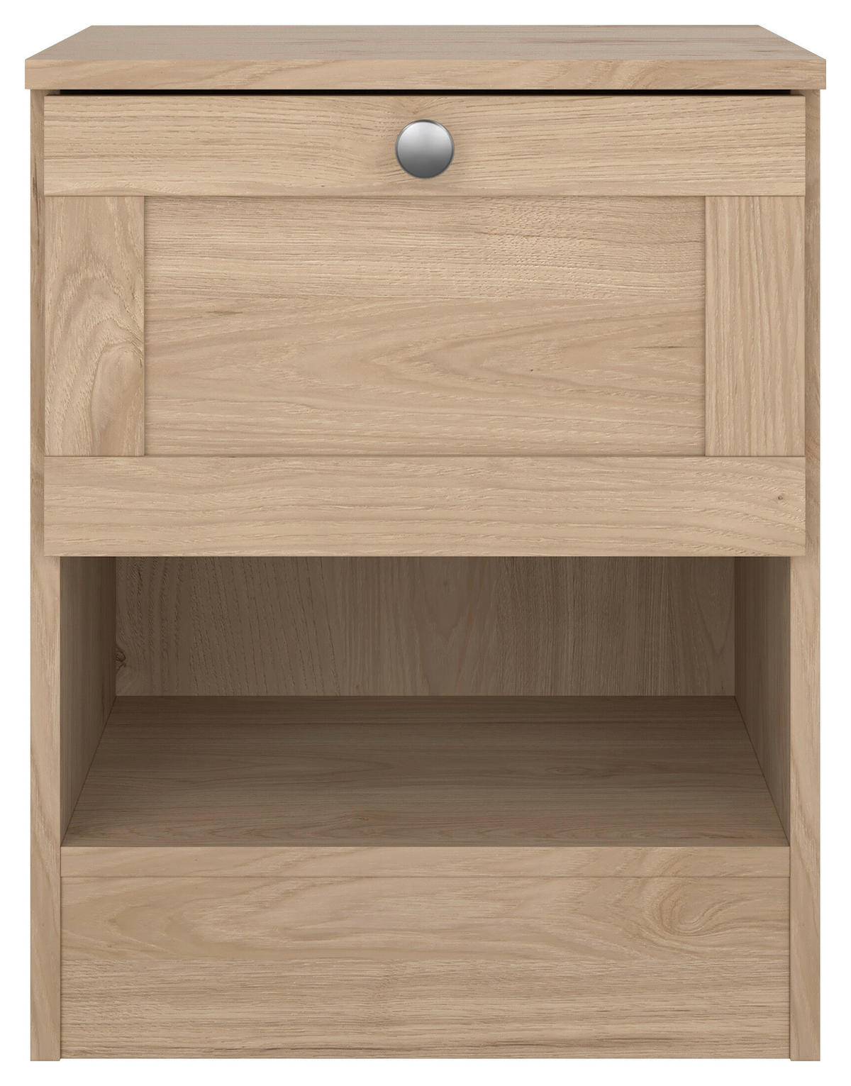 NACHTSCHRANK 40,2/51,2/36 cm  - Eichefarben/Silberfarben, MODERN, Holzwerkstoff/Metall (40,2/51,2/36cm) - MID.YOU