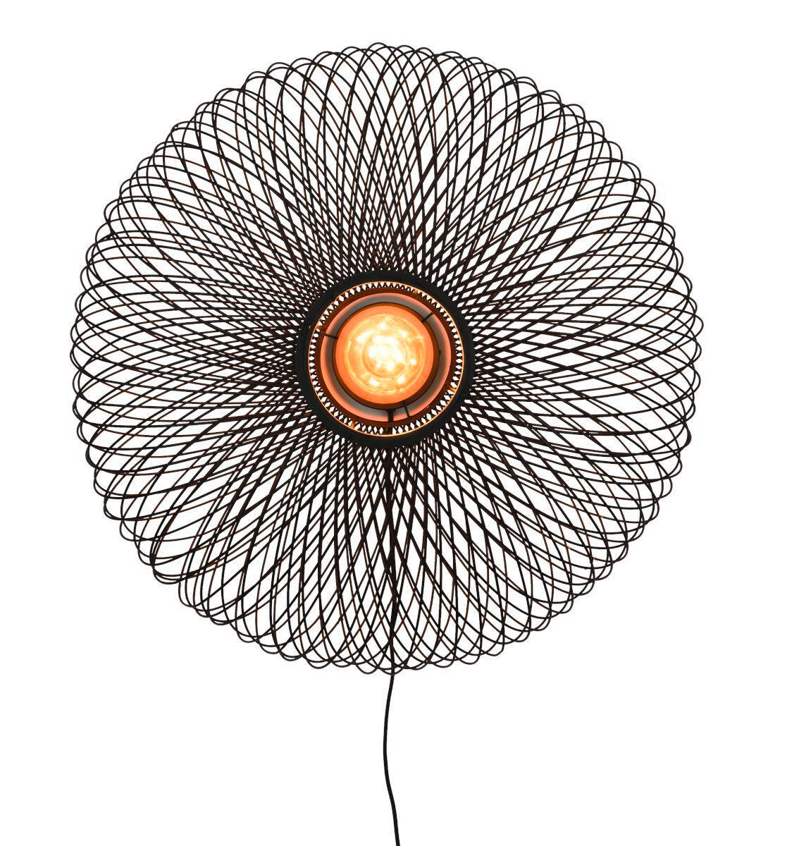 VÄGGLAMPA Cango 63/38 cm   - svart, Natur, naturmaterial (63/38cm) - Good & Mojo