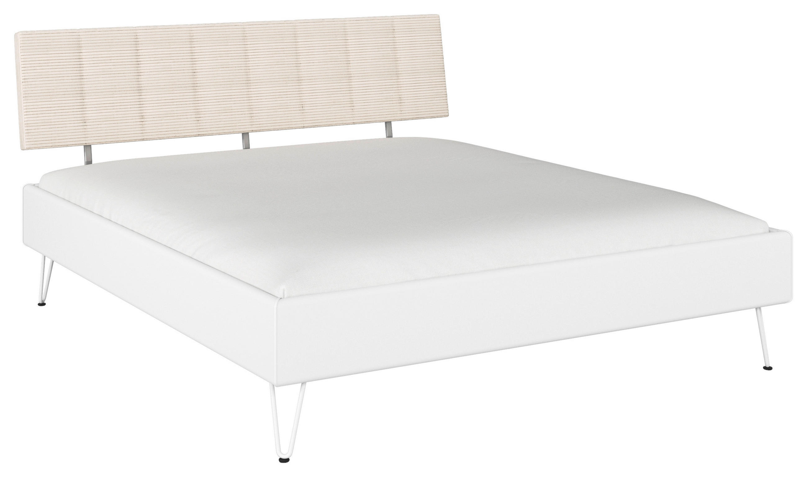 BETT 180/200 cm,  in Weiß,  - Weiß, Design, Textil/Metall (180/200cm) - Carryhome