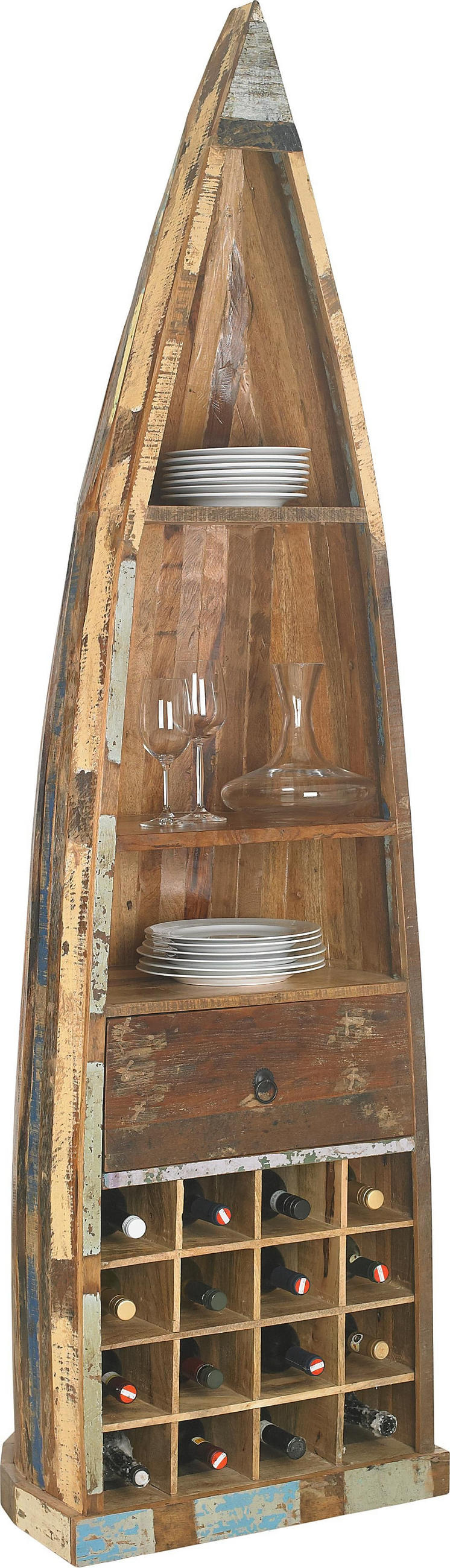 BOOTSREGAL  58/205/45 cm Braun  - Braun, Lifestyle, Holz (58/205/45cm) - Landscape