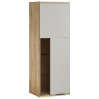 HÄNGEELEMENT Grau, Eichefarben  45/129/40 cm  - Eichefarben/Schwarz, KONVENTIONELL, Glas/Holzwerkstoff (45/129/40cm) - Venda