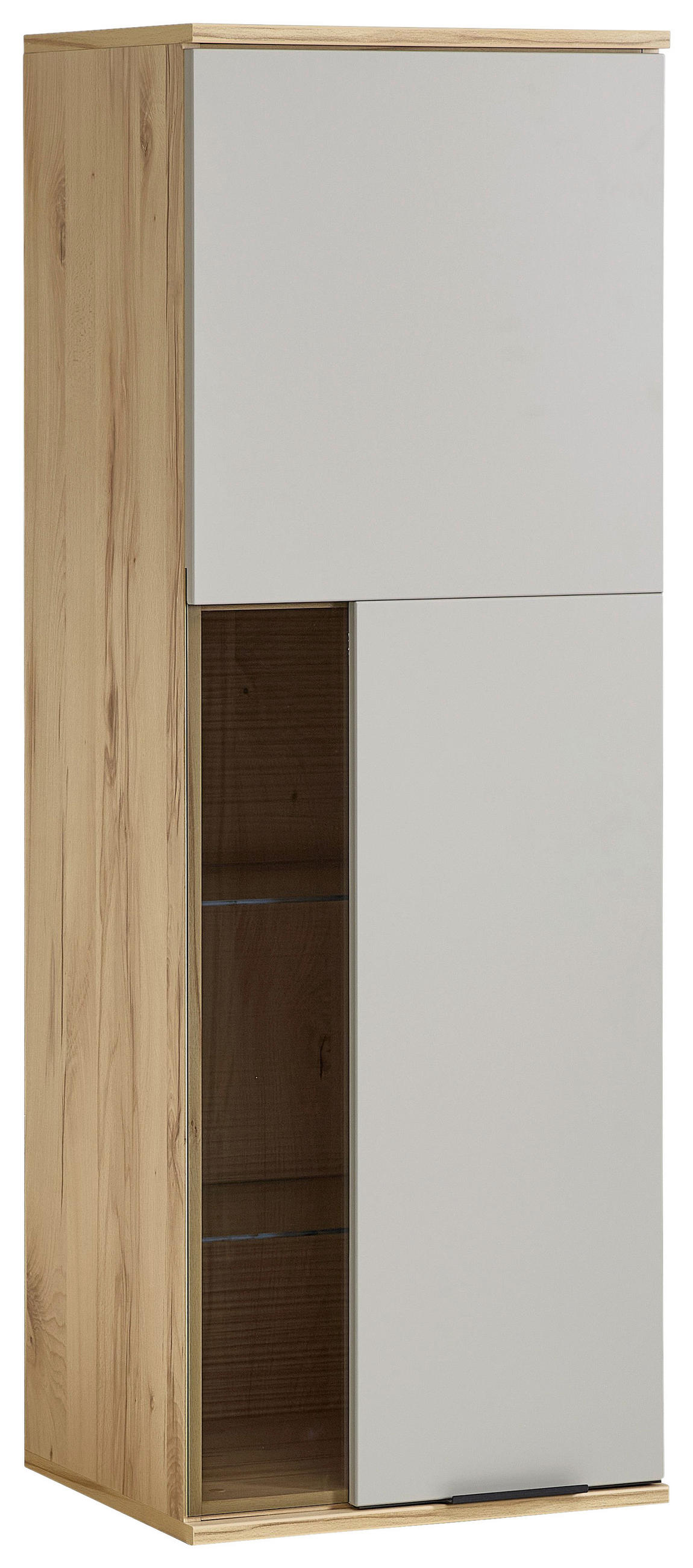 HÄNGEELEMENT Grau, Eichefarben  45/129/40 cm  - Eichefarben/Schwarz, KONVENTIONELL, Glas/Holzwerkstoff (45/129/40cm) - Venda