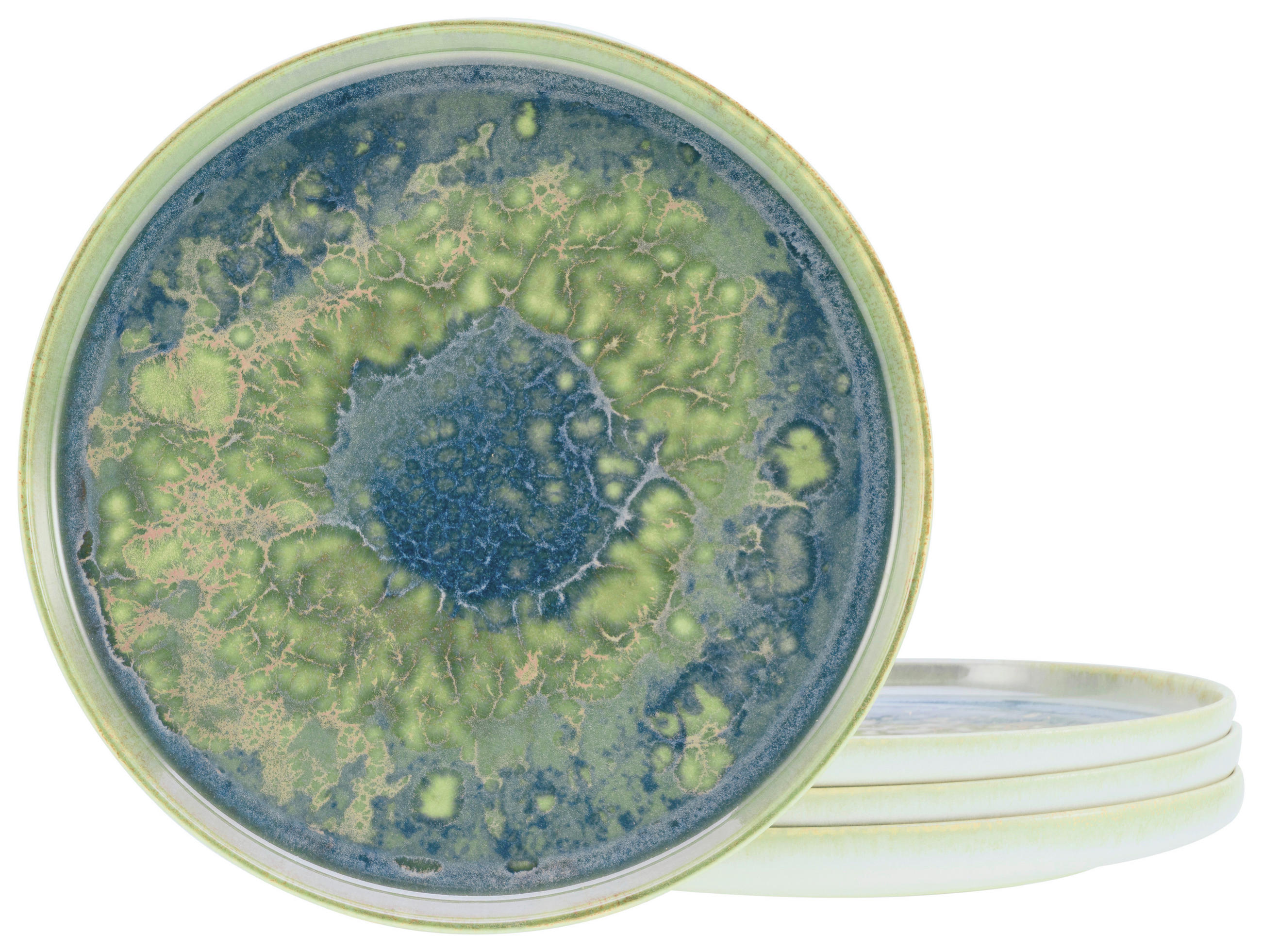 SPEISETELLERSET YUKI 4-teilig  - Blau/Grün, Basics, Keramik (28cm) - Creatable