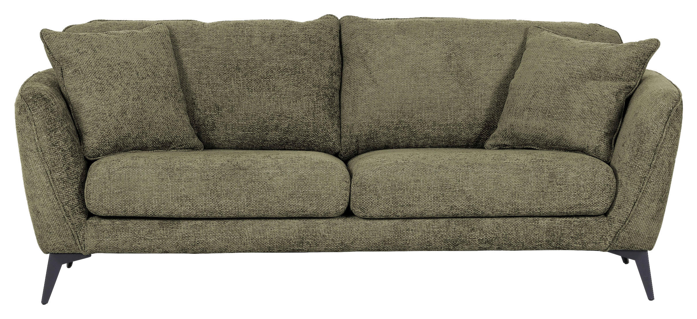 BIGSOFA Chenille Grün  - Schwarz/Grün, KONVENTIONELL, Textil/Metall (215/70/98cm) - Carryhome