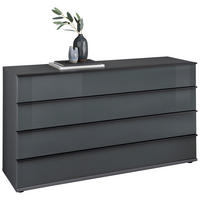 SIDEBOARD  149/82/42 cm 4 Schublade(n)  - Schwarz/Grau, MODERN, Glas/Holzwerkstoff (149/82/42cm) - Musterring