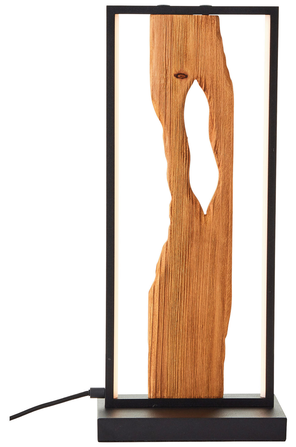 LED-TISCHLEUCHTE 22/15/50 cm   - Schwarz/Braun, Design, Holz/Metall (22/15/50cm) - Brilliant