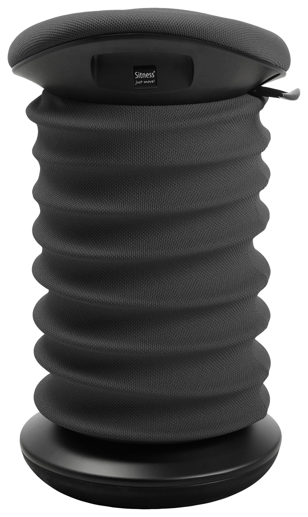 BÜROHOCKER Schwarz, Dunkelgrau  - Dunkelgrau/Schwarz, Design, Kunststoff/Textil (37,5/53-64/36cm) - Topstar