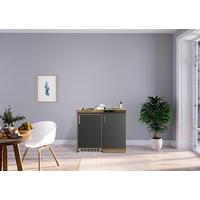 MINIKÜCHE 100 cm   in Grau, Sonoma Eiche  - Edelstahlfarben/Grau, Modern, Holzwerkstoff/Kunststoff (100cm) - Respekta