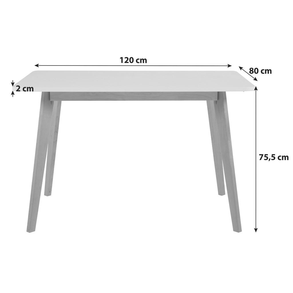 Thumbnail - Mid.you Esstisch, Weiß, Birke, Holz, Birke, massiv, rechteckig, eckig, 80x75.5x120 cm, Reach, Esszimmer, Tische, Esstisc...