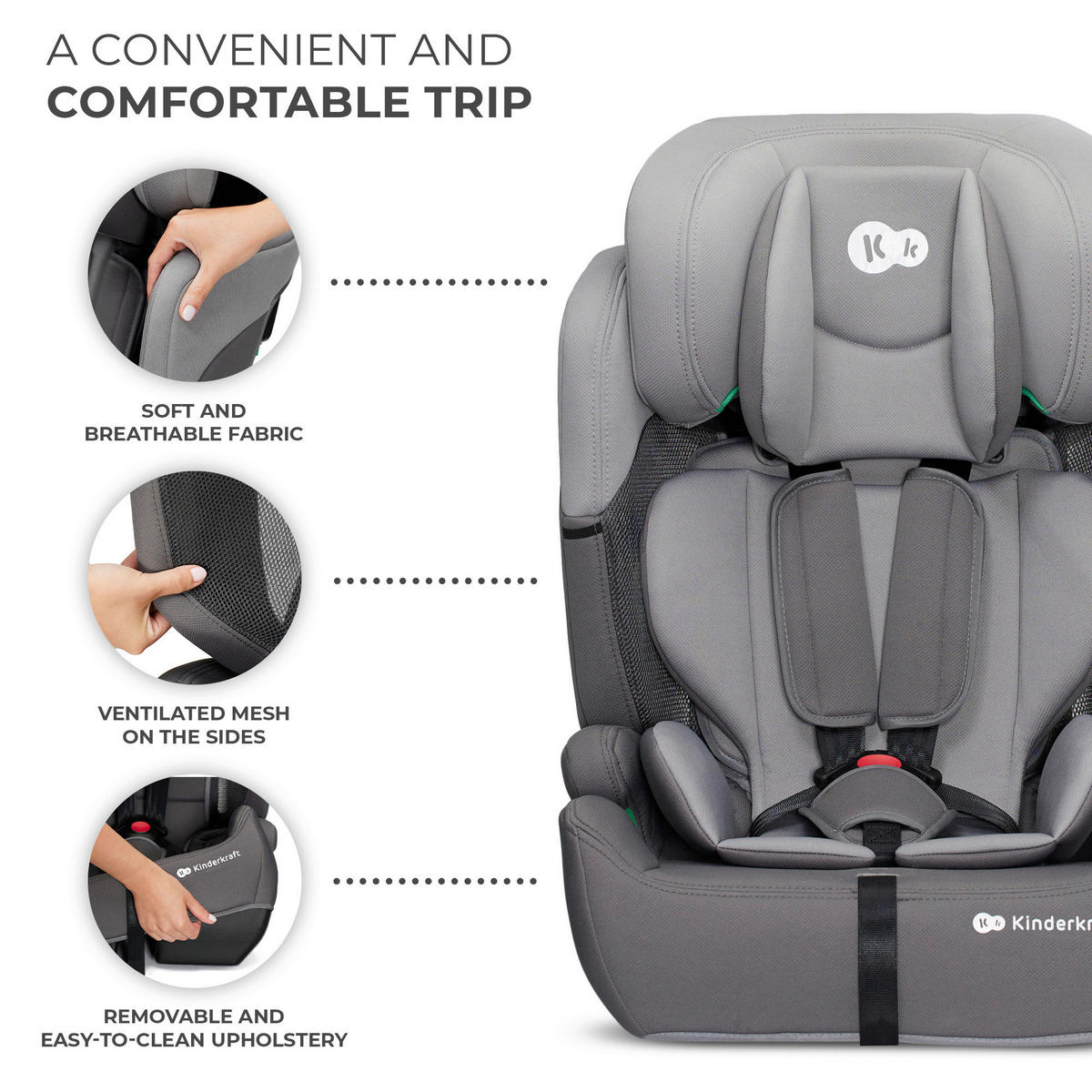 KINDERAUTOSITZ Comfort Up i-Size  - Hellgrau/Grau, Basics, Kunststoff (44/84/49cm) - kinderkraft