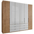 DREHTÜRENSCHRANK  in Weiß, Eiche Bianco  - Schieferfarben/Eiche Bianco, KONVENTIONELL, Glas/Holzwerkstoff (250/216/58cm) - Dieter Knoll