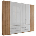 DREHTÜRENSCHRANK  in Weiß, Eiche Bianco  - Schieferfarben/Eiche Bianco, KONVENTIONELL, Glas/Holzwerkstoff (250/216/58cm) - Dieter Knoll