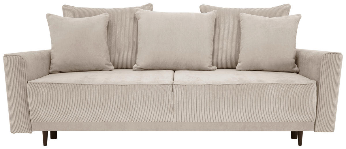 BÄDDSOFFA i manchester, sammet beige  - beige/svart, Modern, trä/textil (232/96/112cm) - Hom`in