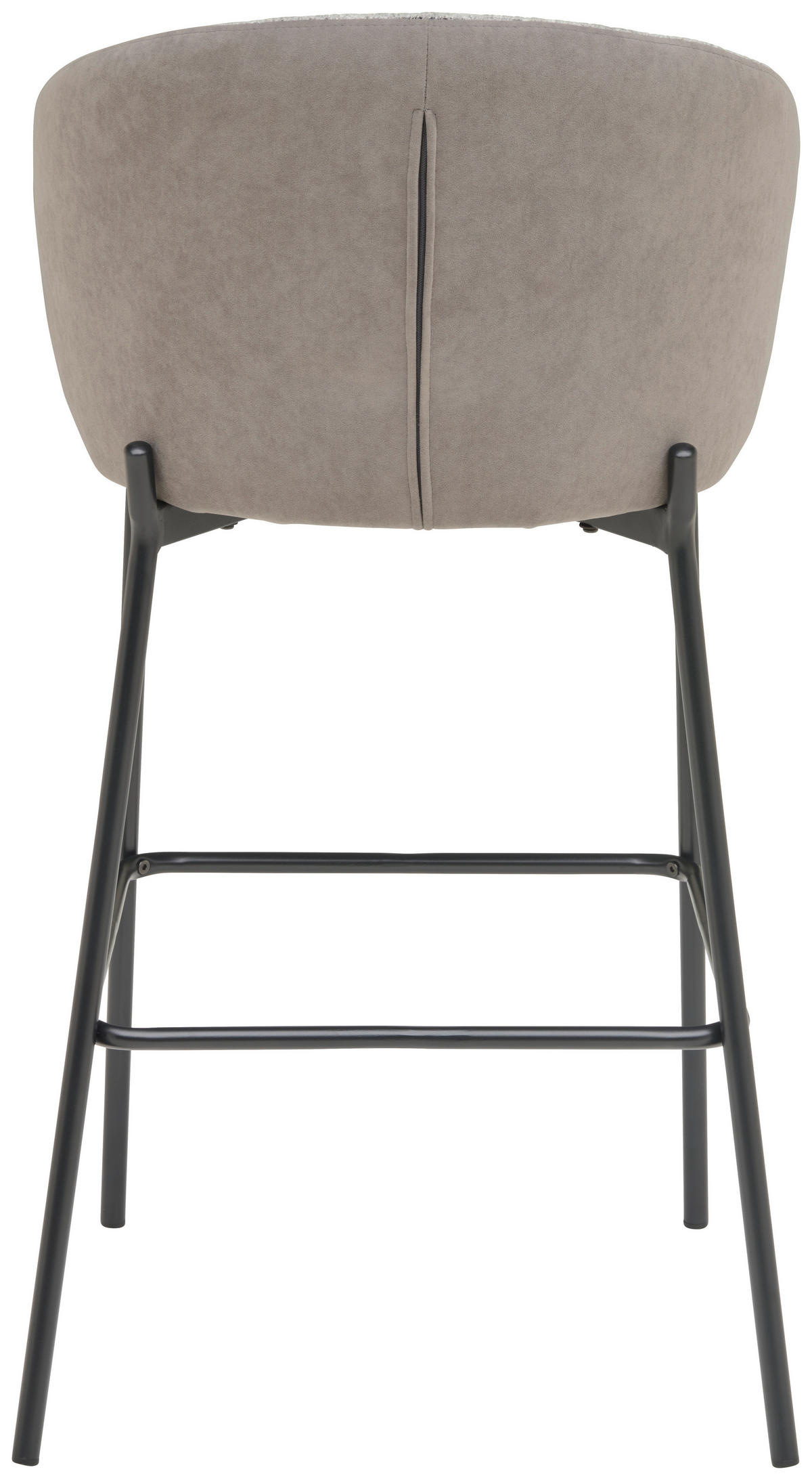 BARHOCKER Samt Grau Eisen  - Schwarz/Grau, MODERN, Textil/Metall (53,5/101/54cm) - MID.YOU