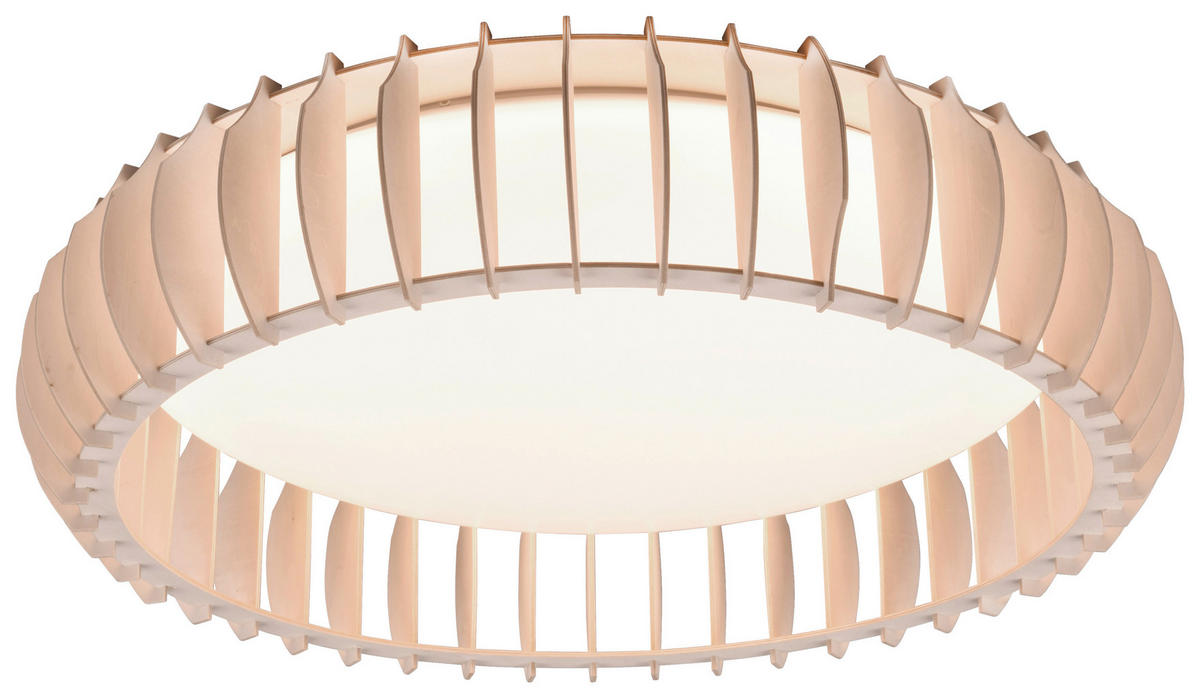 LED-TAKLAMPA 60/14 cm  - vit/brun, Design, trä/plast (60/14cm) - P & B