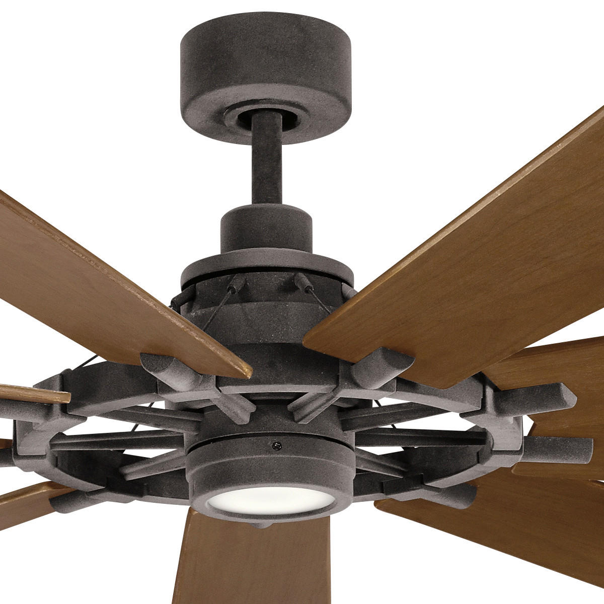 Ventilator mit Beleuchtung Elstead Gentry 216/42 cm   - Walnussfarben/Zinkfarben, Natur, Glas/Holz (216/42cm) - Elstead Lighting