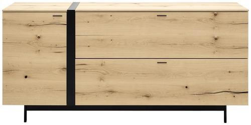 SIDEBOARD Balkeneiche furniert Anthrazit, Eichefarben  - Eichefarben/Anthrazit, Natur, Holz/Holzwerkstoff (184,8/86,5/49,5cm) - Livetastic