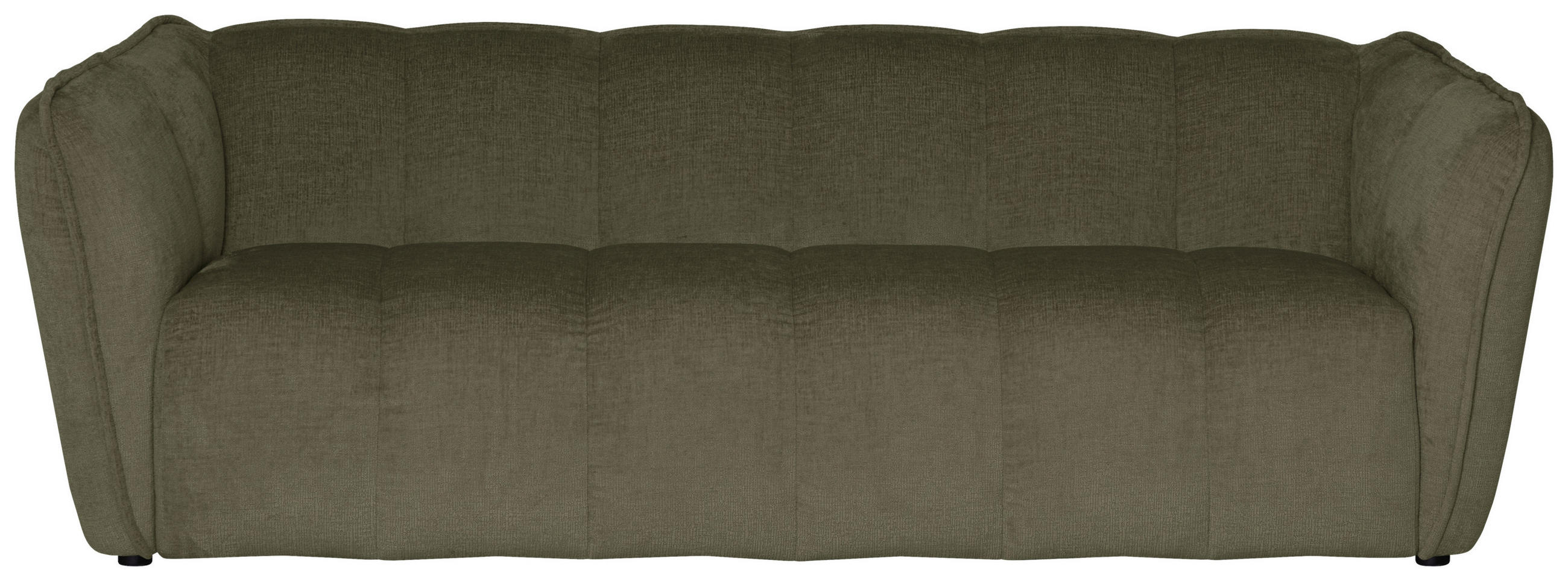 3-SITZER-SOFA LIVOLI Chenille Grün  - Schwarz/Grün, Design, Kunststoff/Textil (217/70/94cm) - MID.YOU