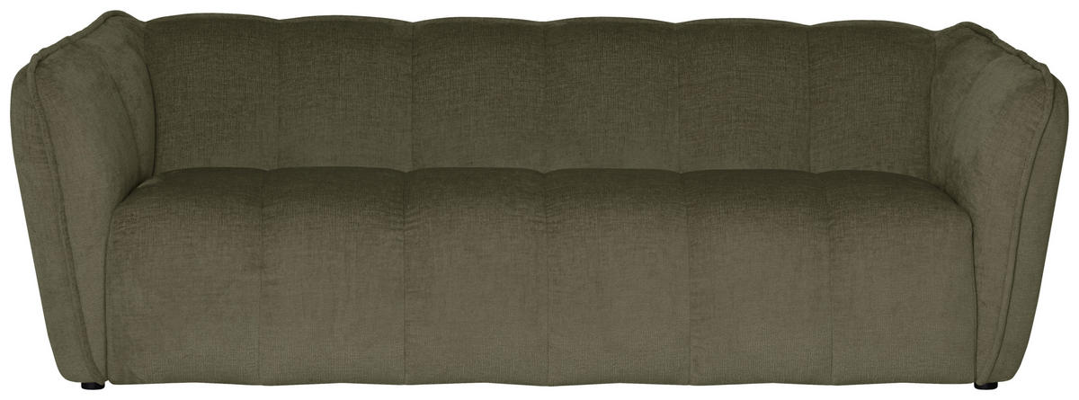 3-SITZER-SOFA LIVOLI Chenille Grün  - Schwarz/Grün, Design, Kunststoff/Textil (217/70/94cm) - MID.YOU