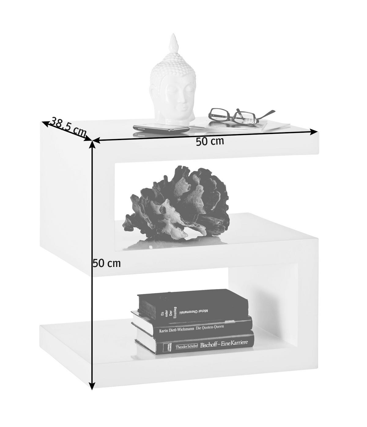 MIZICA, 50/50/38 cm bela  - bela, Basics, leseni material (50/50/38cm) - Xora