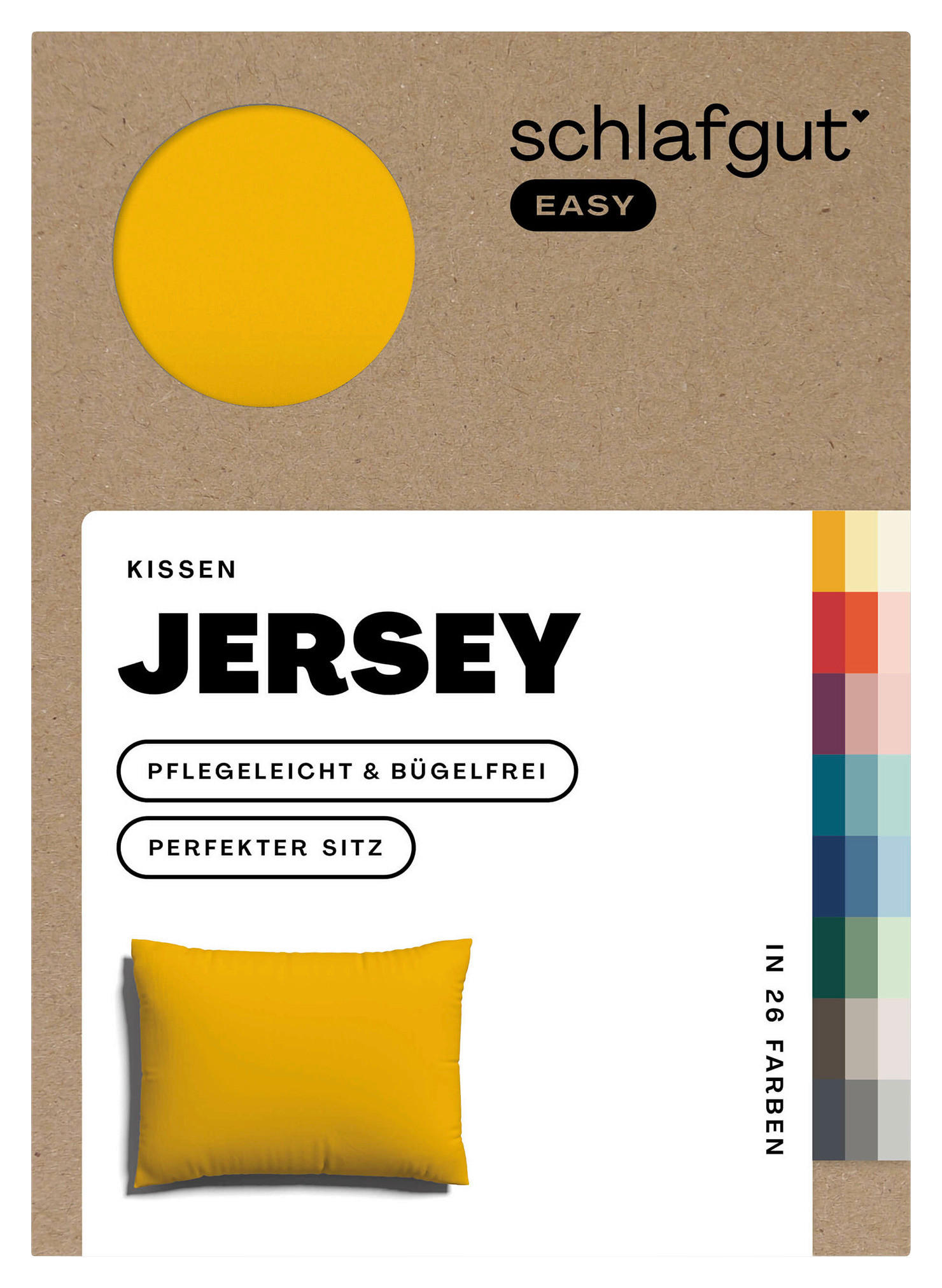 KOPFPOLSTERBEZUG EASY JERSEY 70/90 cm  - Dunkelgelb, Basics, Textil (70/90cm) - Schlafgut
