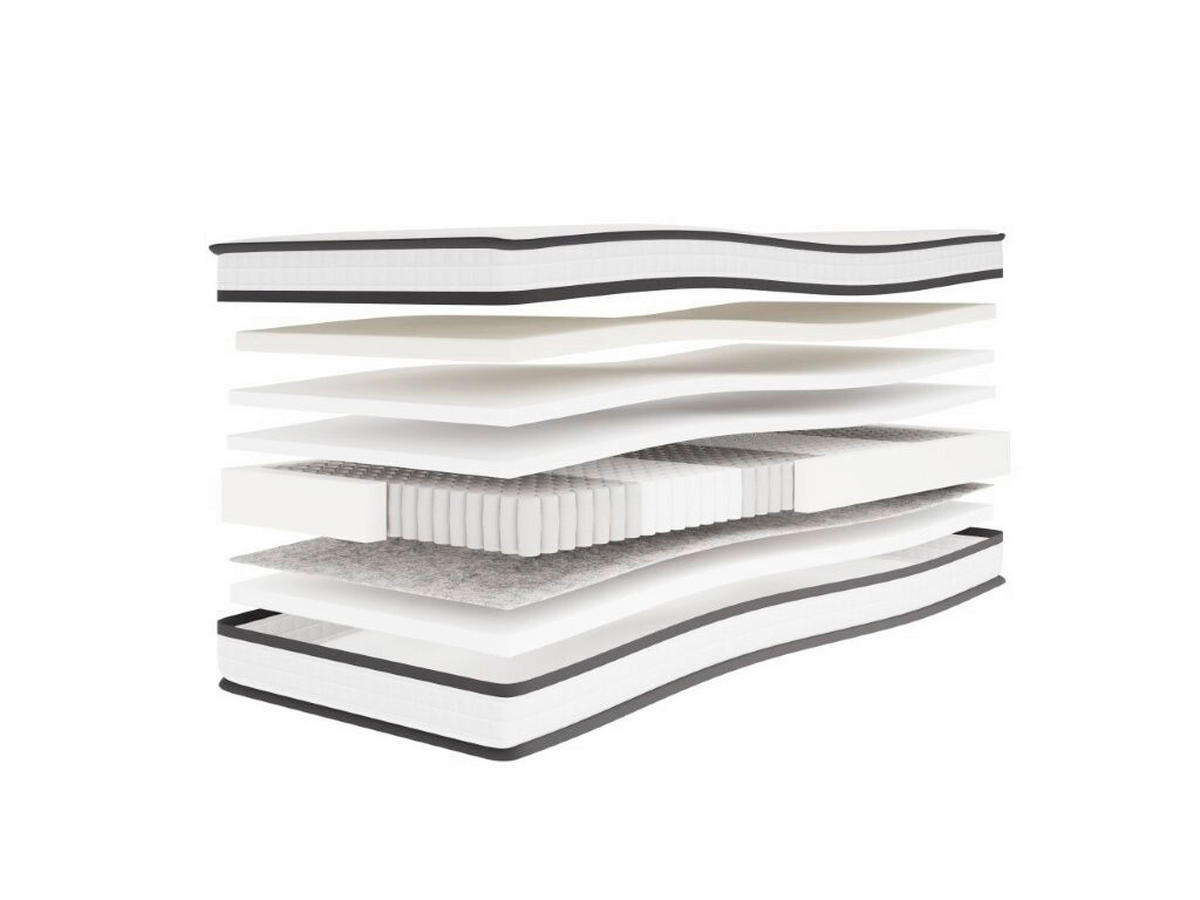 BOXSPRINGMATRATZE NOIR H3, 180/200 cm, Höhe ca.:  - Schwarz/Weiß, Basics, Textil (180/200cm) - Livetastic
