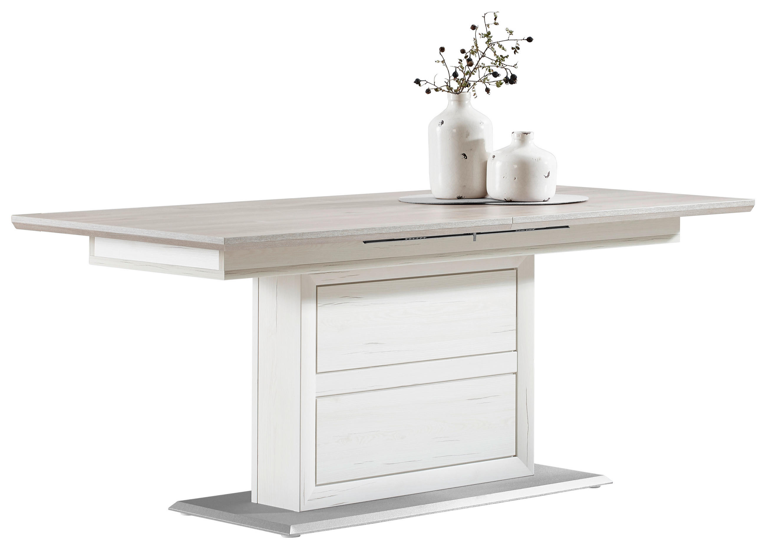 ESSTISCH in Holzwerkstoff 180-220/90/76,2 cm - Weiss/Grau, Lifestyle, Holzwerkstoff (180-220/90/76,2cm) - Hom`in