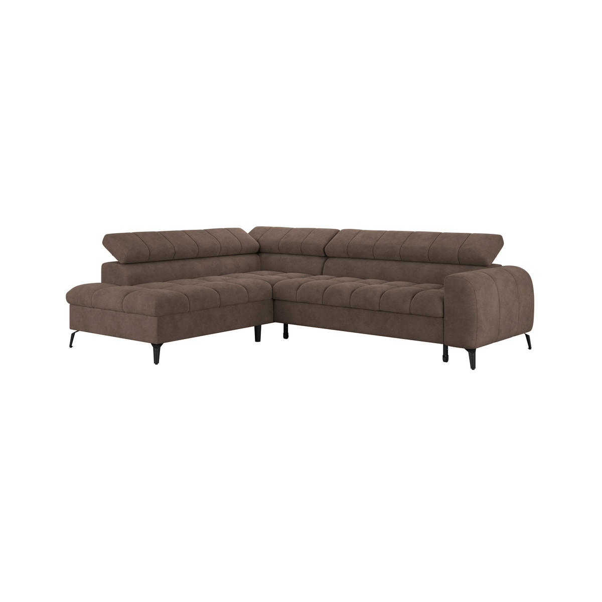 ECKSOFA Braun  - Schwarz/Braun, Trend, Kunststoff/Textil (203/261cm) - Livetastic