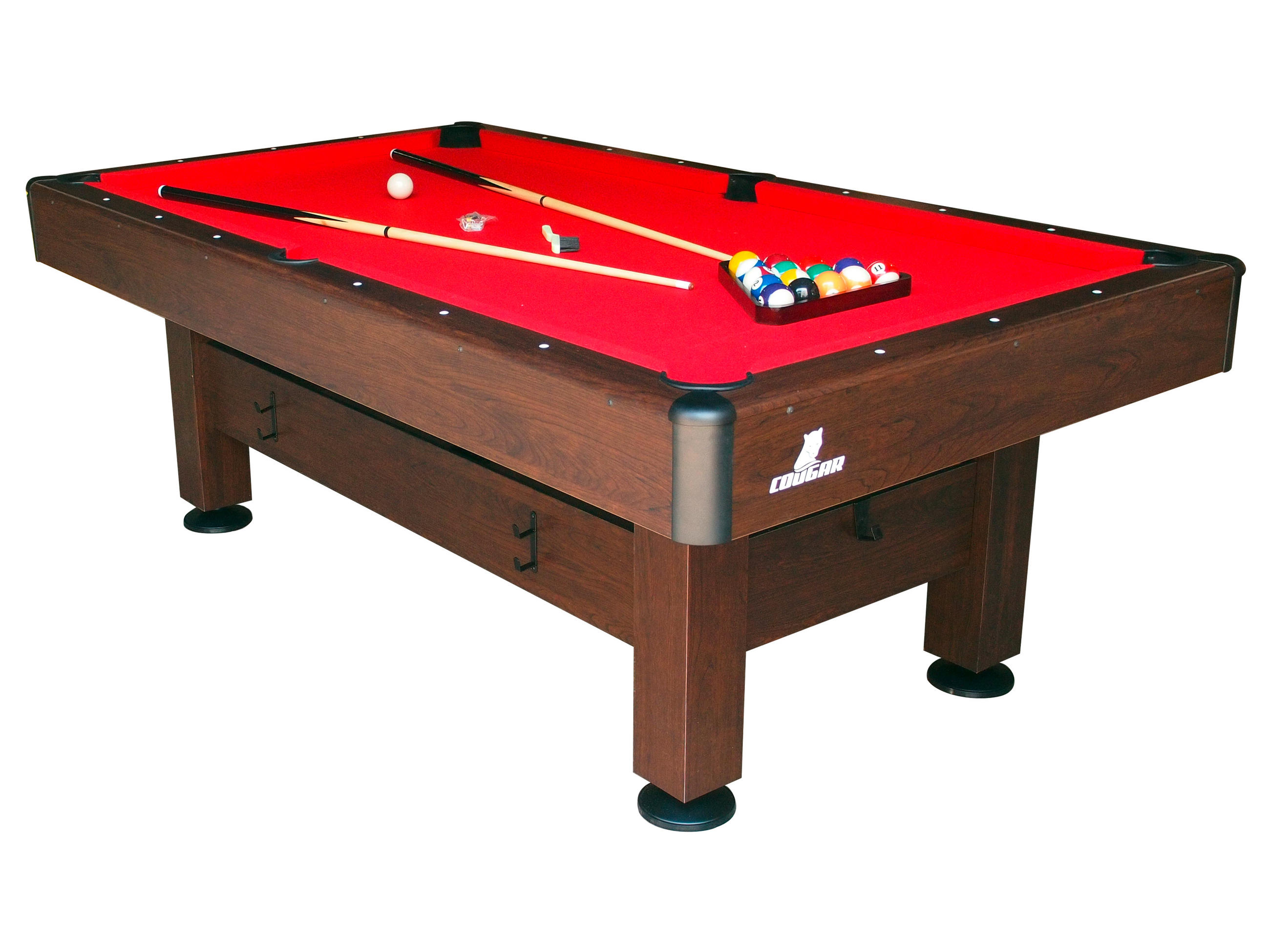 BILLARDTISCH - Rot/Braun, Basics, Holz/Kunststoff (125/79/225cm)