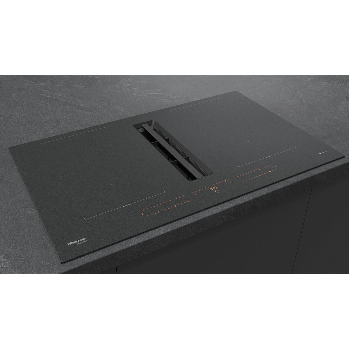 KOCHFELD-DUNSTABZUG-KOMBI HEH8443BSCWF1  - Schwarz, Basics, Glas/Metall (83/23,3/52cm) - Hisense