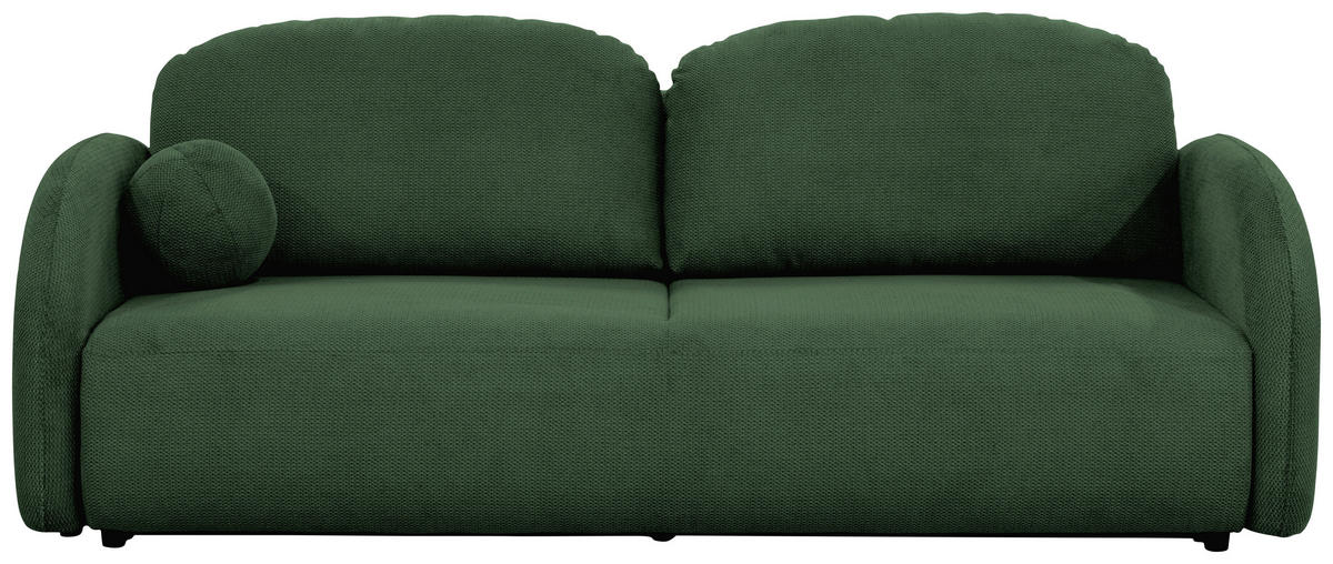 SCHLAFSOFA ROMA  mit Struktur Dunkelgrün  - Dunkelgrün/Schwarz, Design, Textil (230/90/105cm) - MID.YOU