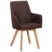 ŽIDLE S PODRUČKAMI, hnědá, přírodní barvy, - přírodní barvy/hnědá, Design, dřevo/textil (56/87/57cm) - Carryhome