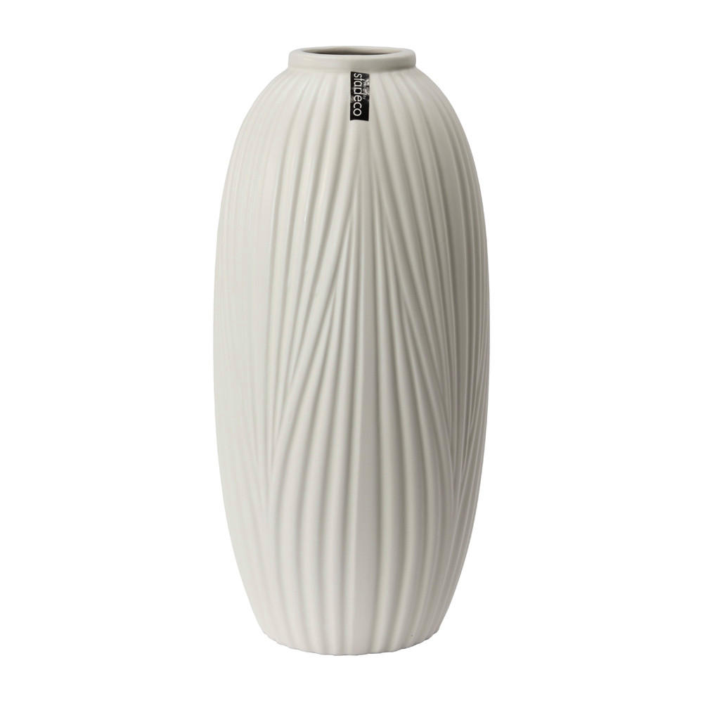 VÁZA, keramika,  - biela, Basics, keramika (19/40/19cm)