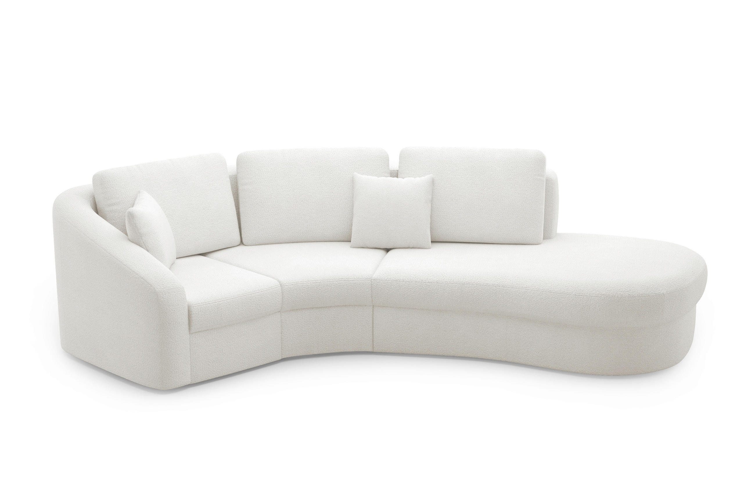 ECKSOFA in Flachgewebe Weiss - Weiss/Schwarz, Modern, Kunststoff/Textil (266/230cm) - Sit & More