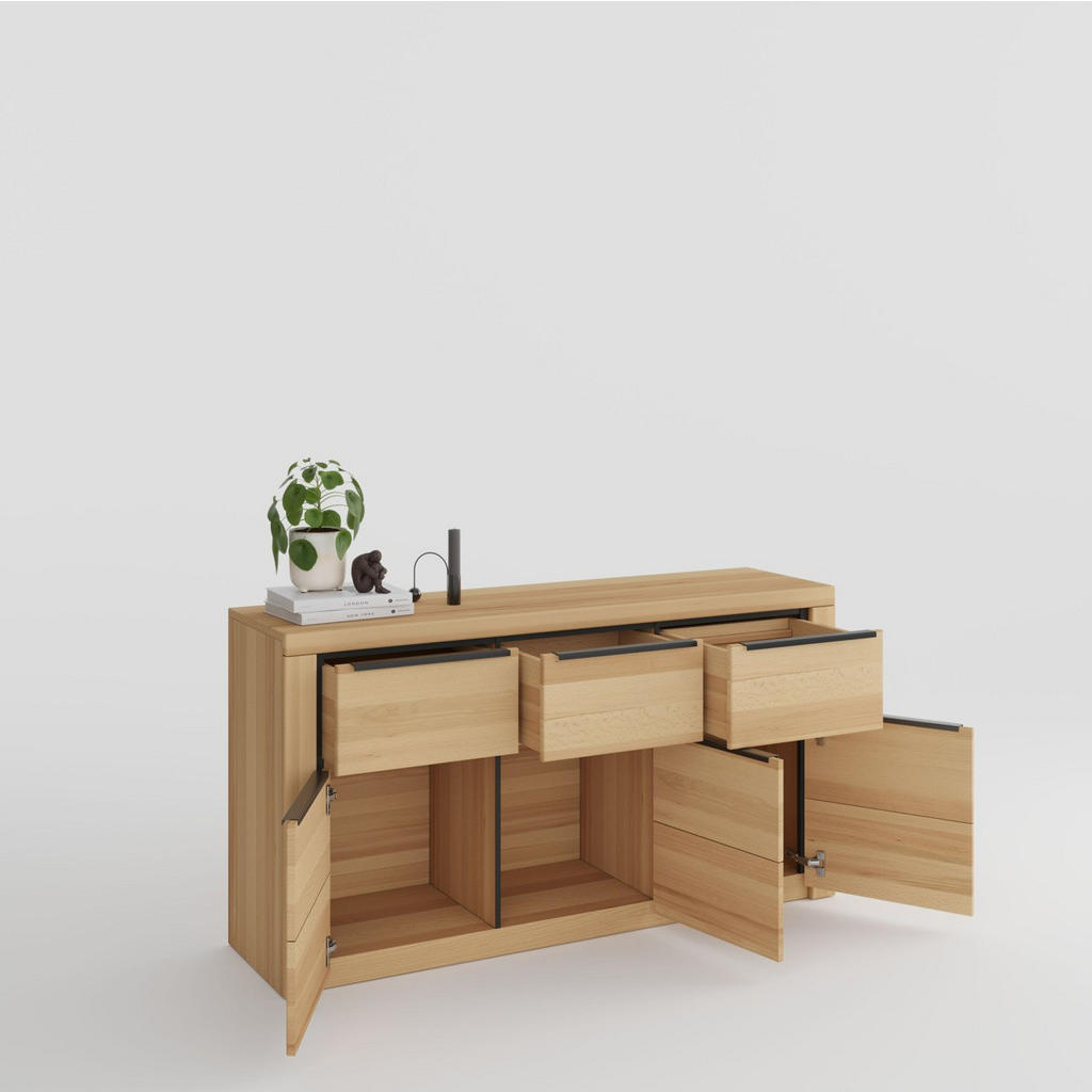 Thumbnail - Livetastic Sideboard Brunei, Buche, Holz, Buche,Buche,Buche,Buche, vollmassiv,vollmassiv,massiv,massiv, 3 Schublade(n) S...