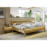 BETT 200/220 cm  Eichefarben   - Eichefarben, Modern, Holz (200/220cm) - Livetastic