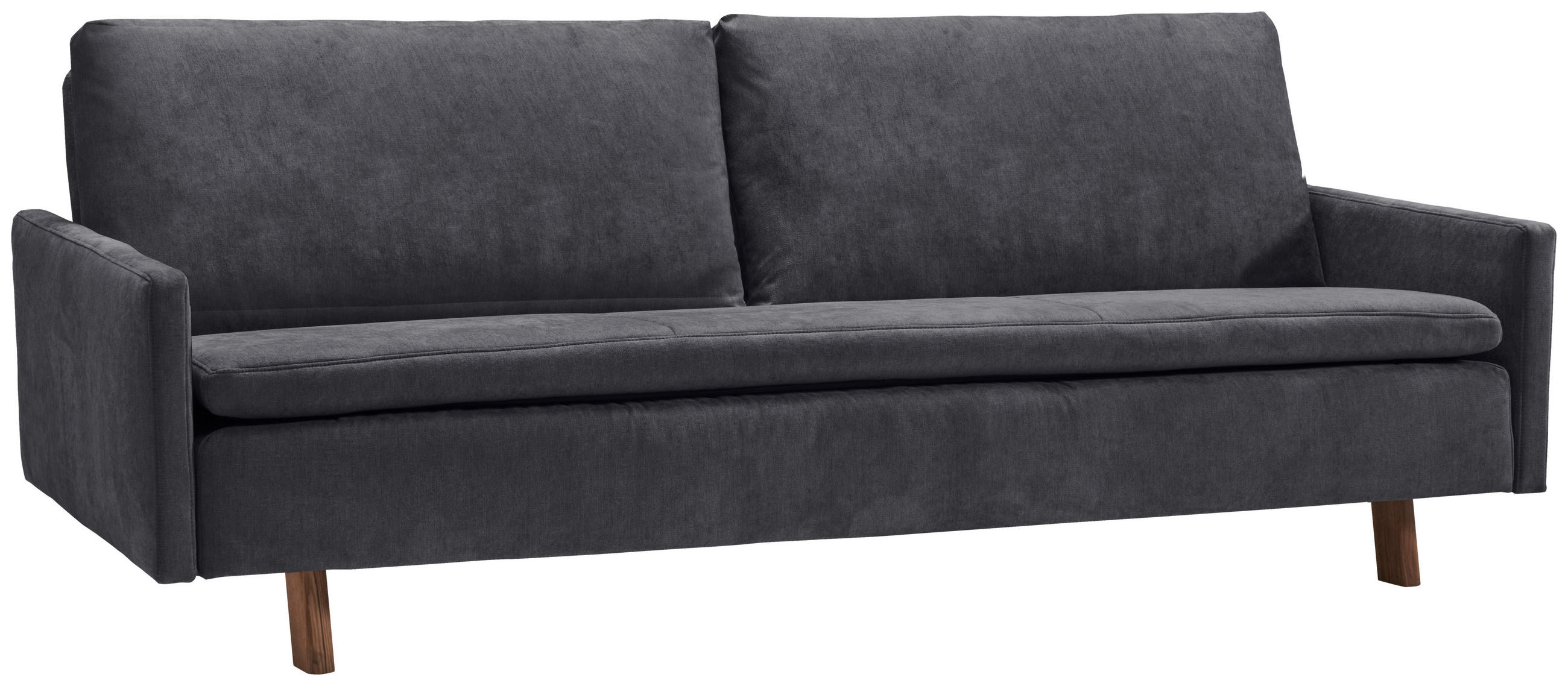SCHLAFSOFA Flachgewebe Graublau  - Graublau/Eichefarben, KONVENTIONELL, Holz/Textil (220/85/98cm) - Carryhome