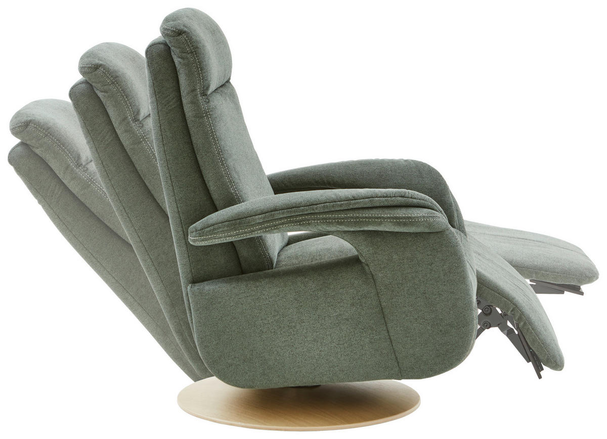 RELAXSESSEL Holz, Textil Grün  - Eiche Bianco/Beige, Romantik / Landhaus, Holz/Textil (80/106/88cm) - Voleo