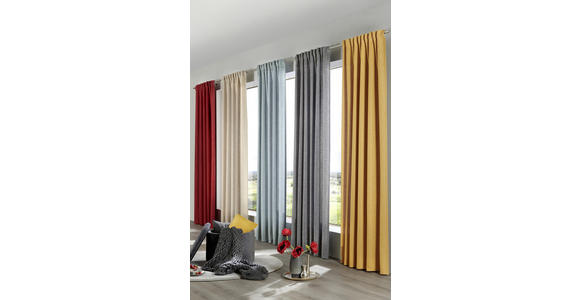 FERTIGVORHANG blickdicht - Beige, Basics, Textil (140/245cm) - Boxxx