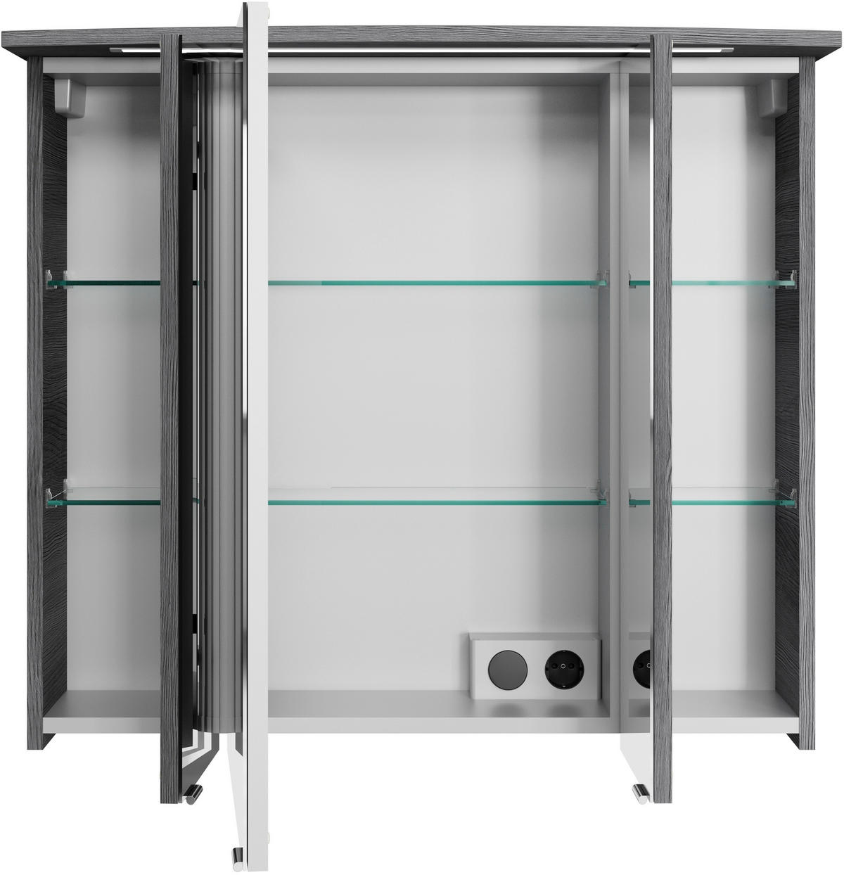 BADEZIMMER 3-teilig  in 84 cm  - Chromfarben/Graphitfarben, MODERN, Glas/Keramik (84cm) - Sadena